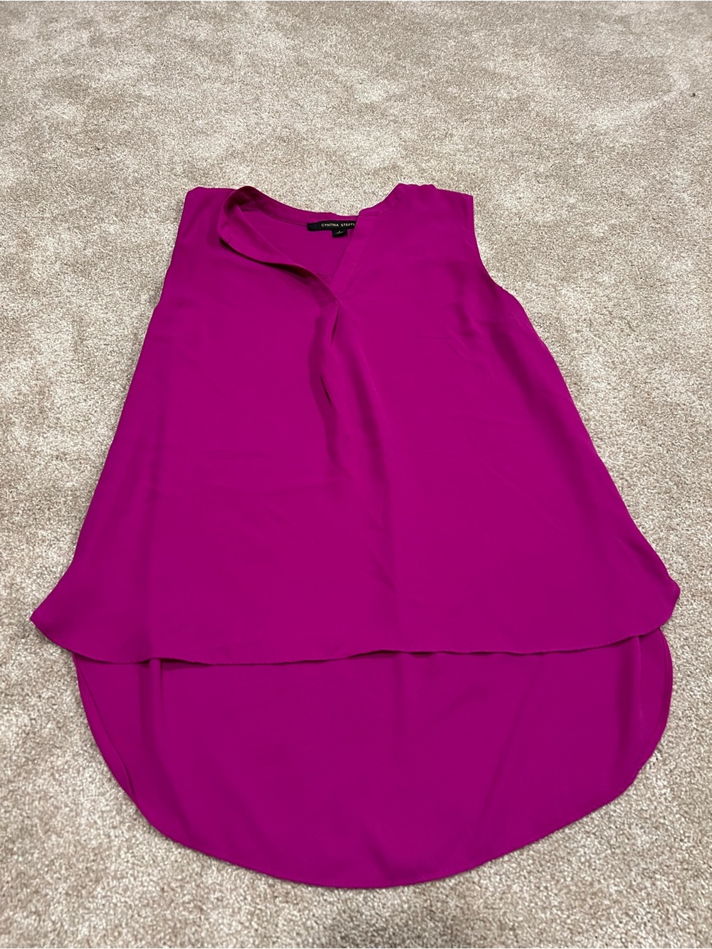 Cynthia Steffe Sleeveless V-Neck Blouse - Magenta
